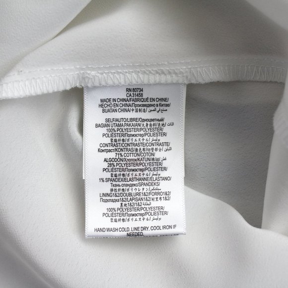 BCBGeneration Jacquard & Chiffon Fit & Flare Dress Size 0 Ivory flowy hi-lo - Picture 12 of 13